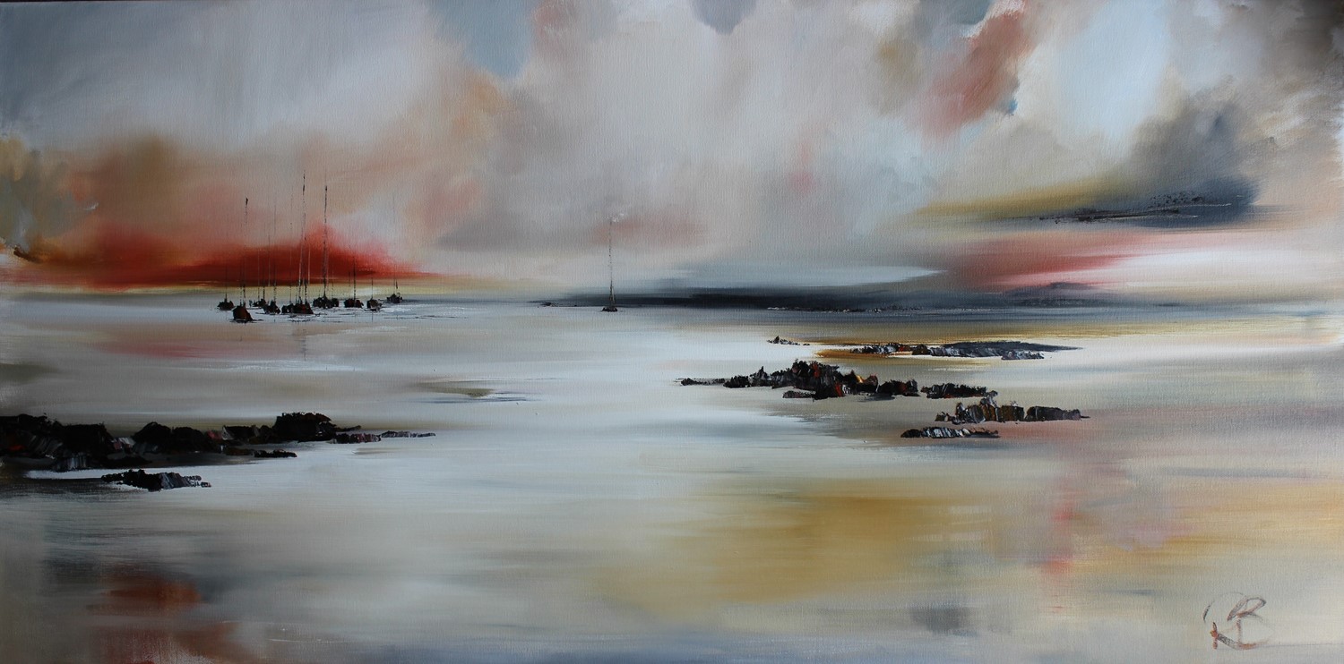 'Across the Bay the Boats Await' by artist Rosanne Barr